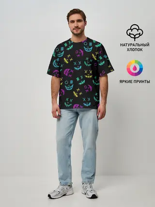 Мужская футболка оверсайз / Marshmello Маски