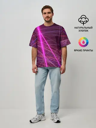 Мужская футболка оверсайз / ЛАЗЕРЫ | LASERS