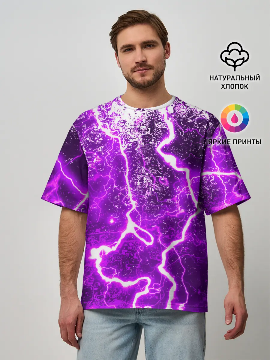 Мужская футболка оверсайз / НЕОНОВЫЙ STORM
