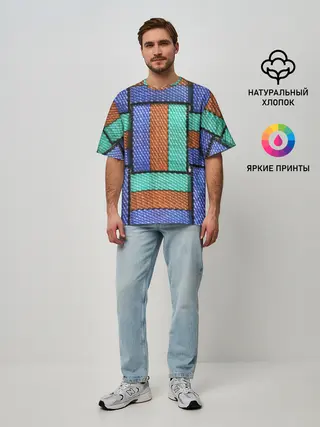 Мужская футболка оверсайз / Stripes