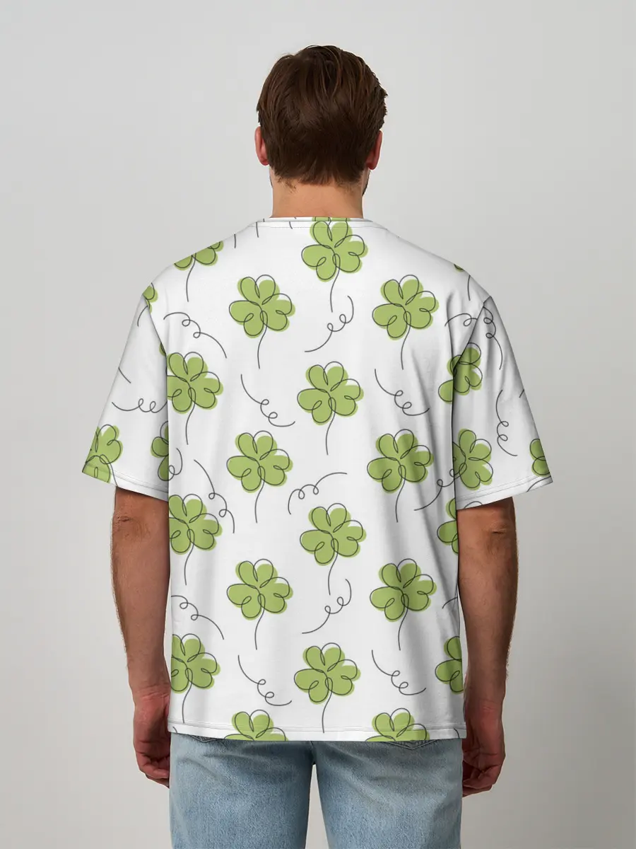 Мужская футболка оверсайз / Клевер на День святого Патрика