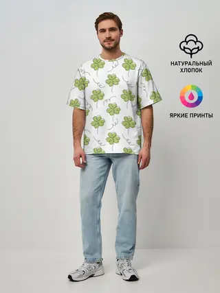 Мужская футболка оверсайз / Клевер на День святого Патрика