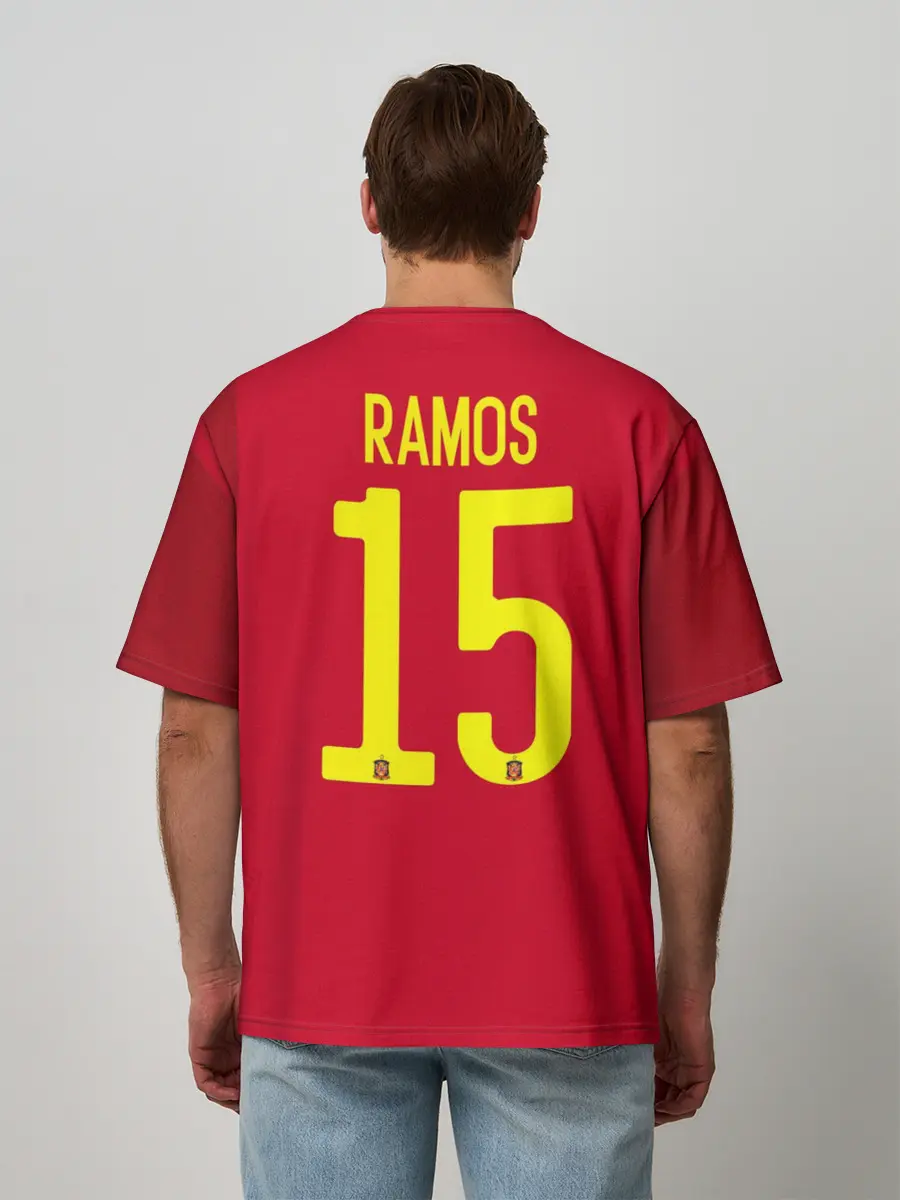 Мужская футболка оверсайз / Ramos home EURO 2020