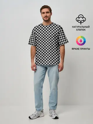 Мужская футболка оверсайз / Checkerboard Color