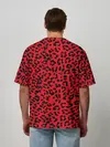 Мужская футболка оверсайз / Леопард Красный