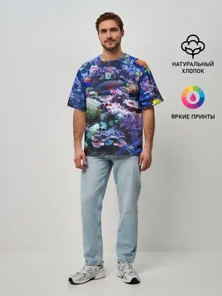 Мужская футболка оверсайз / Коралловые рыбки