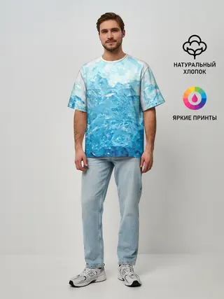 Мужская футболка оверсайз / Лёд