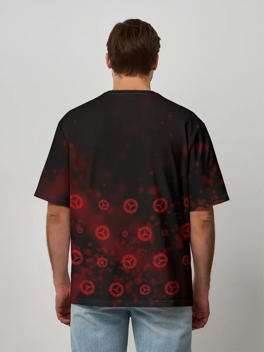 Мужская футболка оверсайз / Mercedes AMG - Particles