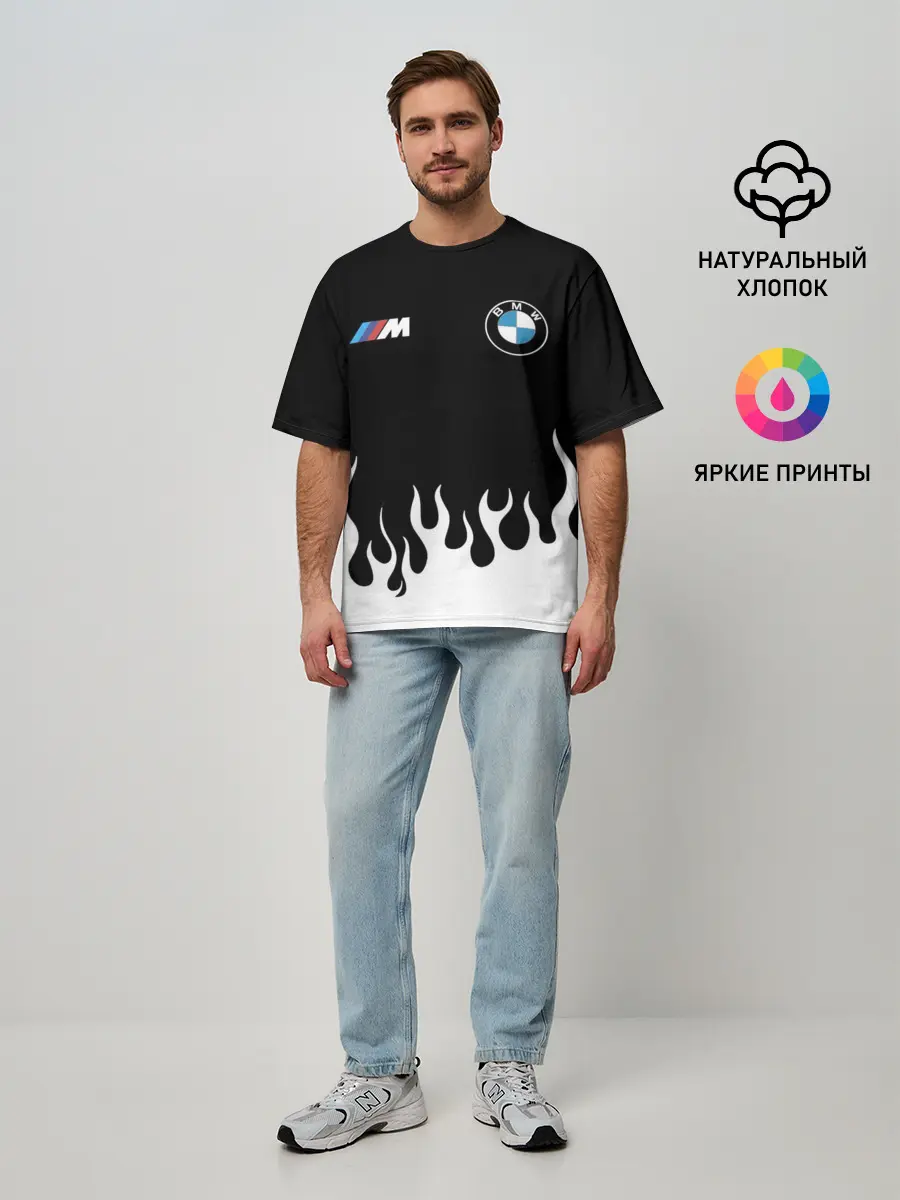 Мужская футболка оверсайз / BMW / БМВ