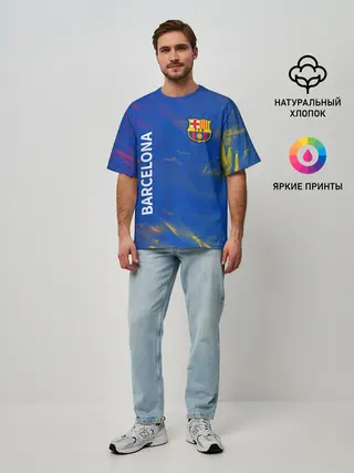 Мужская футболка оверсайз / BARCELONA / БАРСЕЛОНА
