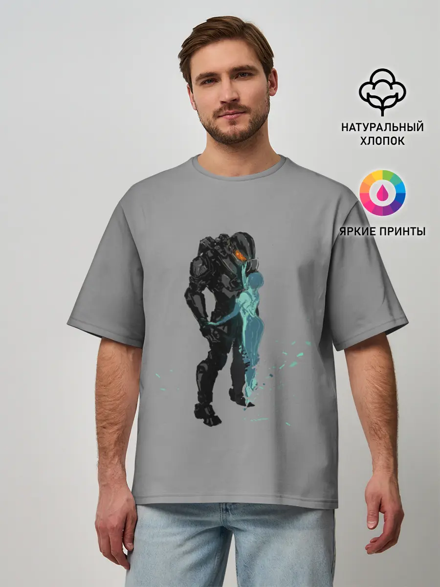 Мужская футболка оверсайз / Кибер любовь