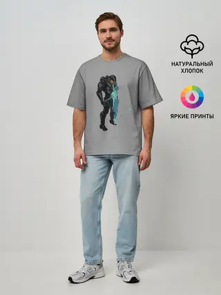 Мужская футболка оверсайз / Кибер любовь