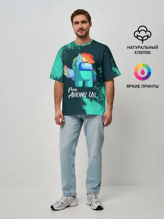 Мужская футболка оверсайз / AMONG US - ПОНИ