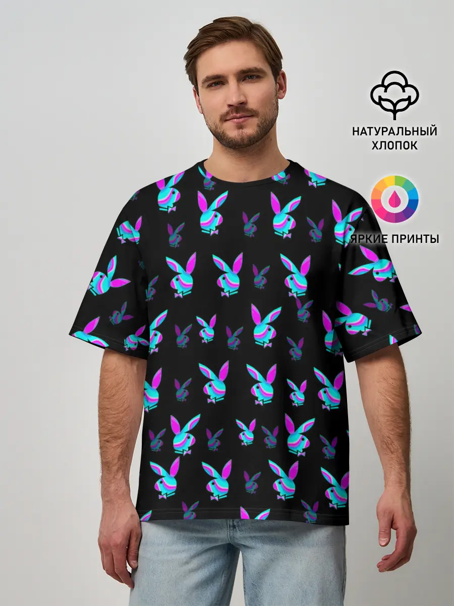 Мужская футболка оверсайз / Playboy