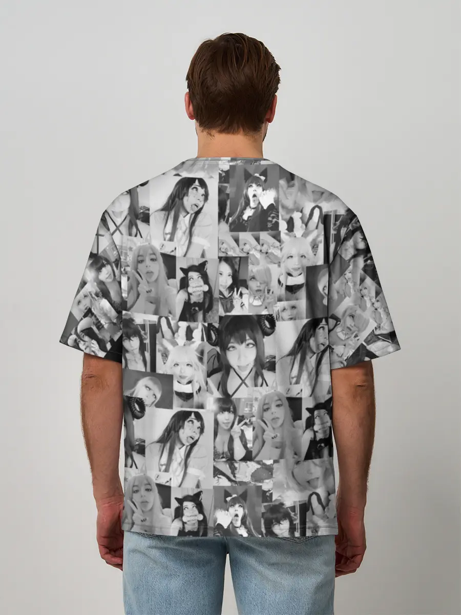 Мужская футболка оверсайз / REAL AHEGAO - фото Ахегао