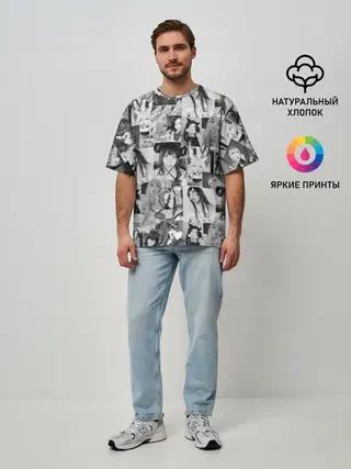 Мужская футболка оверсайз / REAL AHEGAO - фото Ахегао