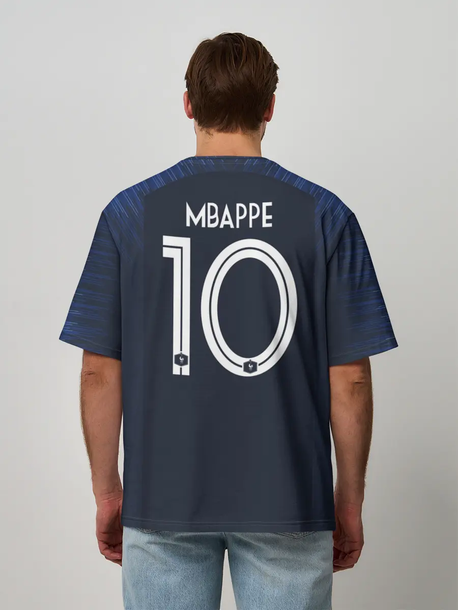 Мужская футболка оверсайз / Mbappe home WC 2018