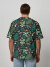 Мужская футболка оверсайз / Лесные листочки цветочки