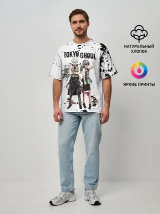 Мужская футболка оверсайз / Канеки Кен и Тоука Киришима