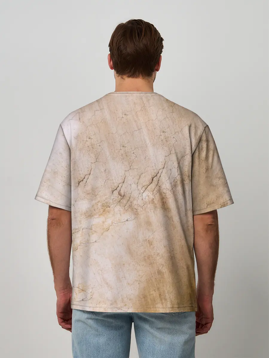 Мужская футболка оверсайз / Микеланджело сотворение Адама