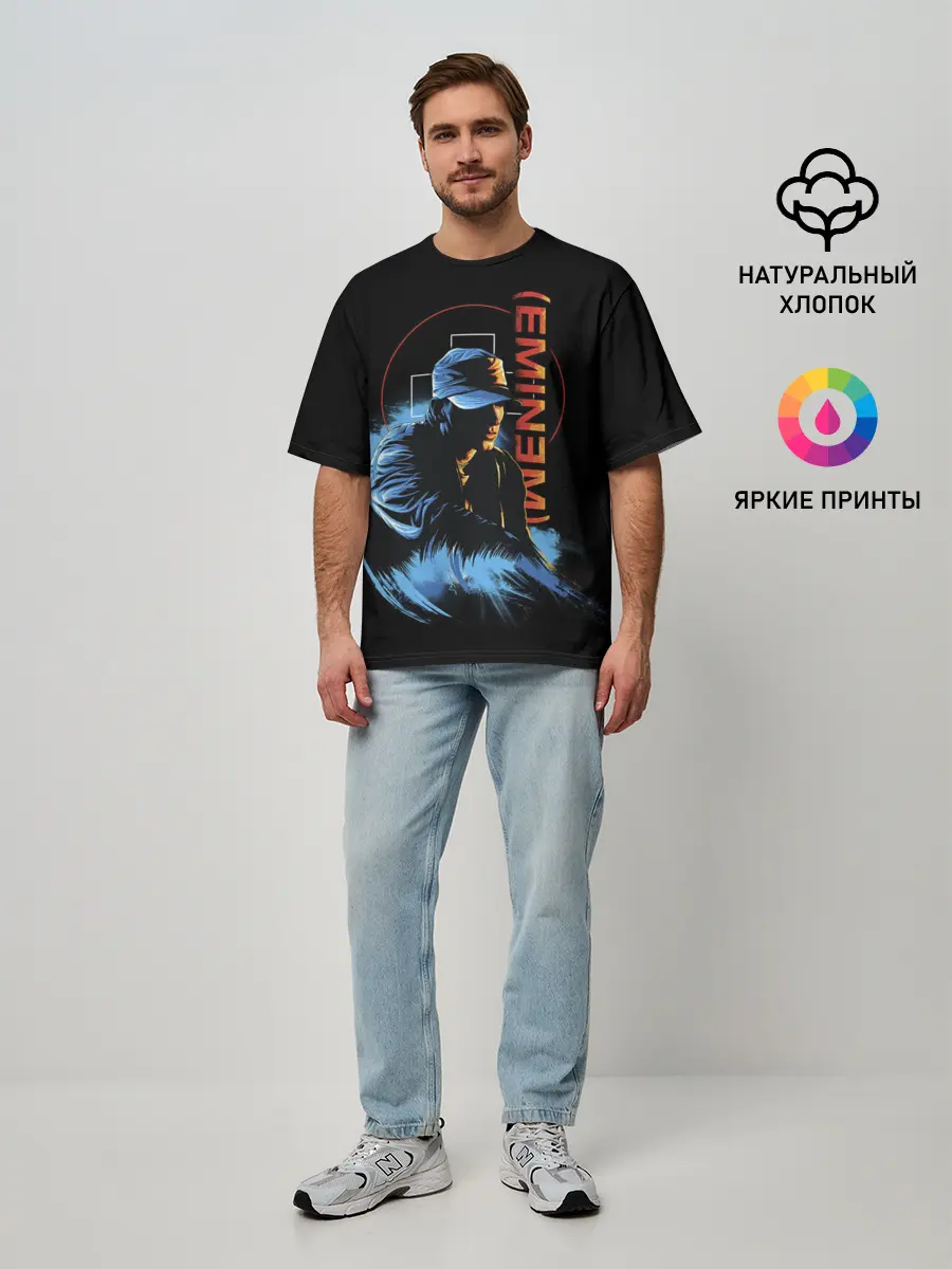 Мужская футболка оверсайз / Эминем на концерте