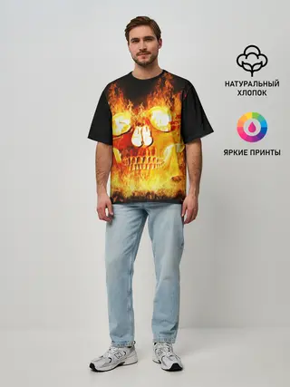 Мужская футболка оверсайз / Череп