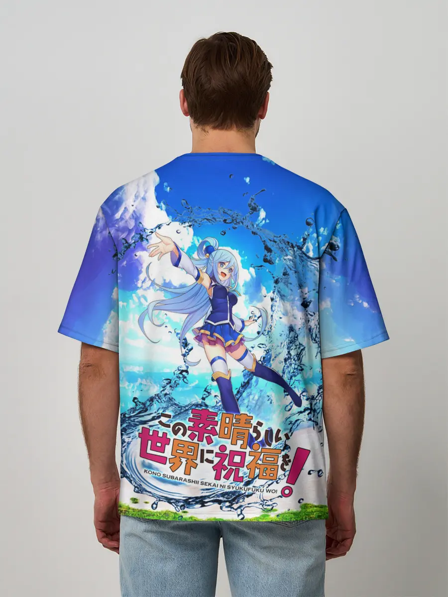 Мужская футболка оверсайз / Aqua Beach