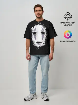 Мужская футболка оверсайз / Маска Безымянного бога Каонаси