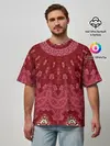 Мужская футболка оверсайз / Красно-розовый калейдоскоп