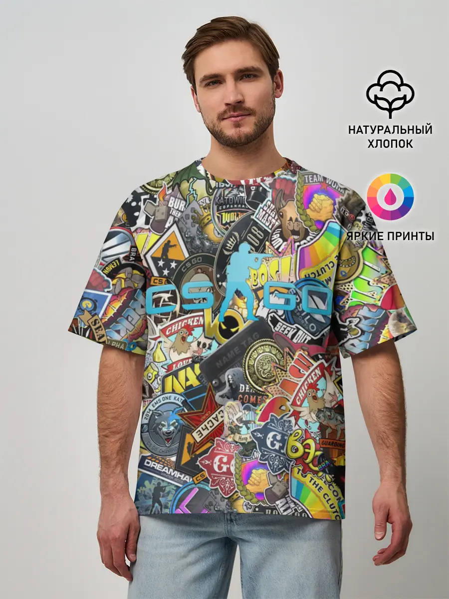 Мужская футболка оверсайз / CS GO