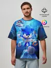 Мужская футболка оверсайз / SONIC | СИНИЙ ЁЖ