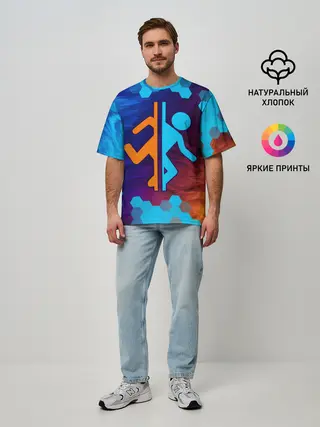 Мужская футболка оверсайз / PORTAL / ПОРТАЛ