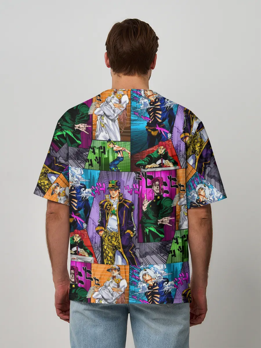 Мужская футболка оверсайз / Джоджо все герои