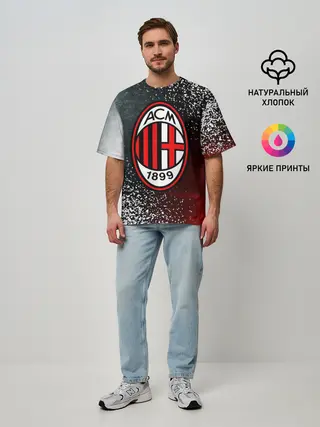 Мужская футболка оверсайз / AC MILAN / МИЛАН