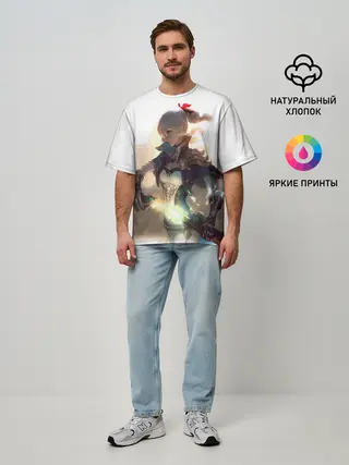 Мужская футболка оверсайз / GENSHIN IMPACT ДЕВУШКА
