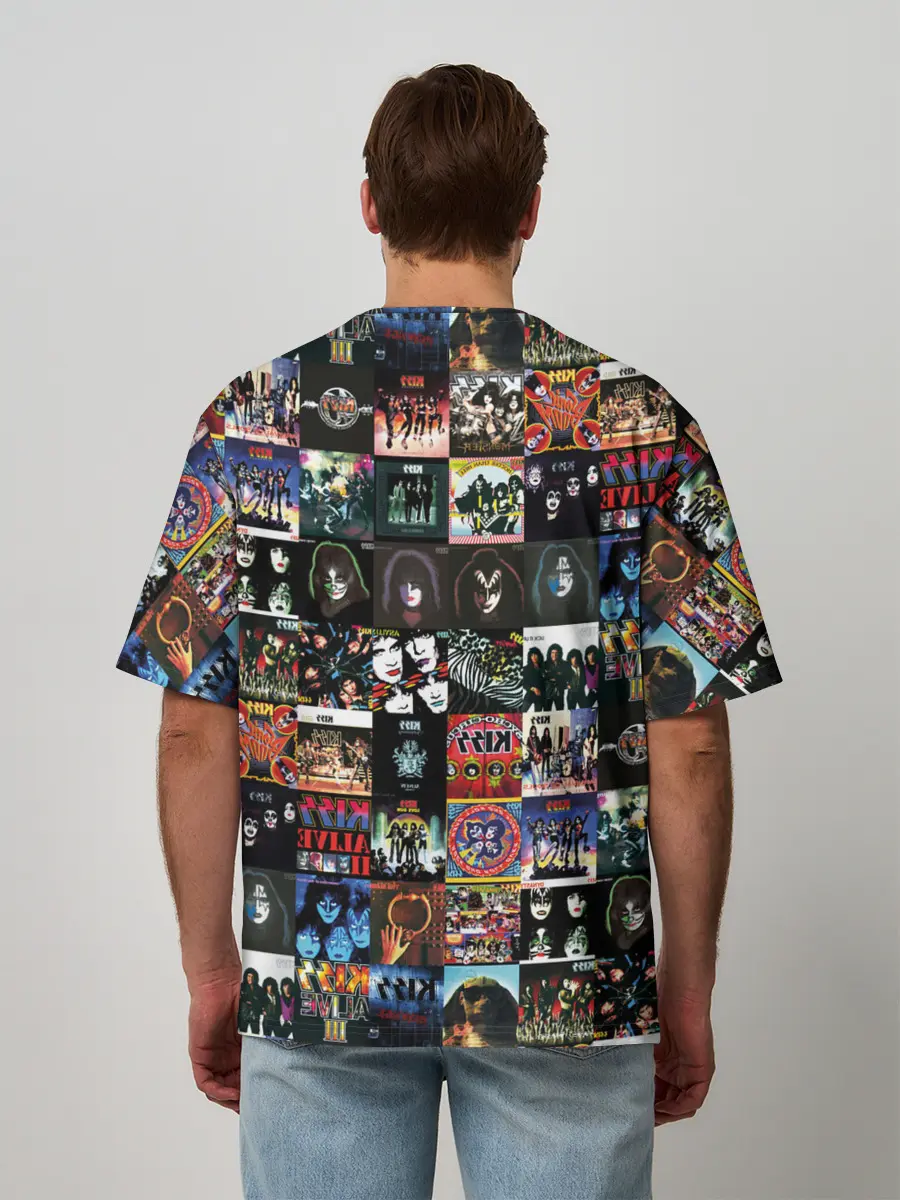 Мужская футболка оверсайз / Kiss