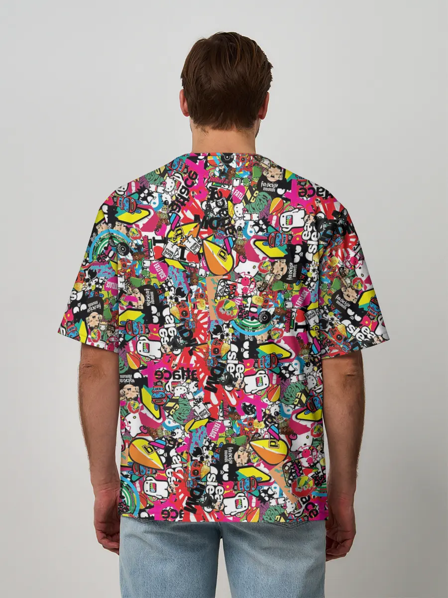 Мужская футболка оверсайз / Стикеры