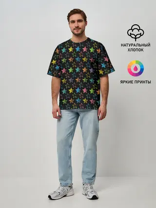 Мужская футболка оверсайз / Парад звезд