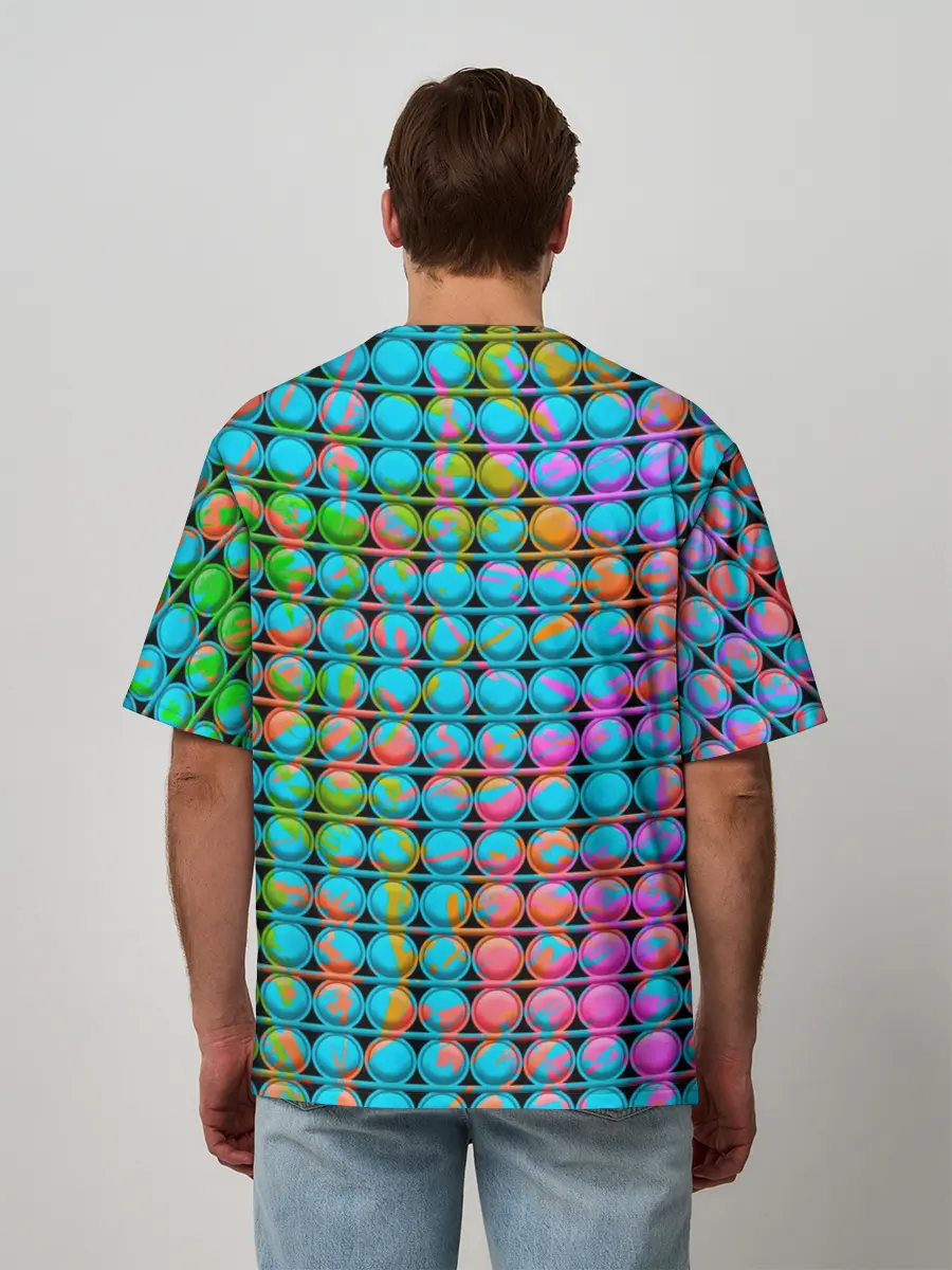 Мужская футболка оверсайз / POP IT | Взрыв Красок