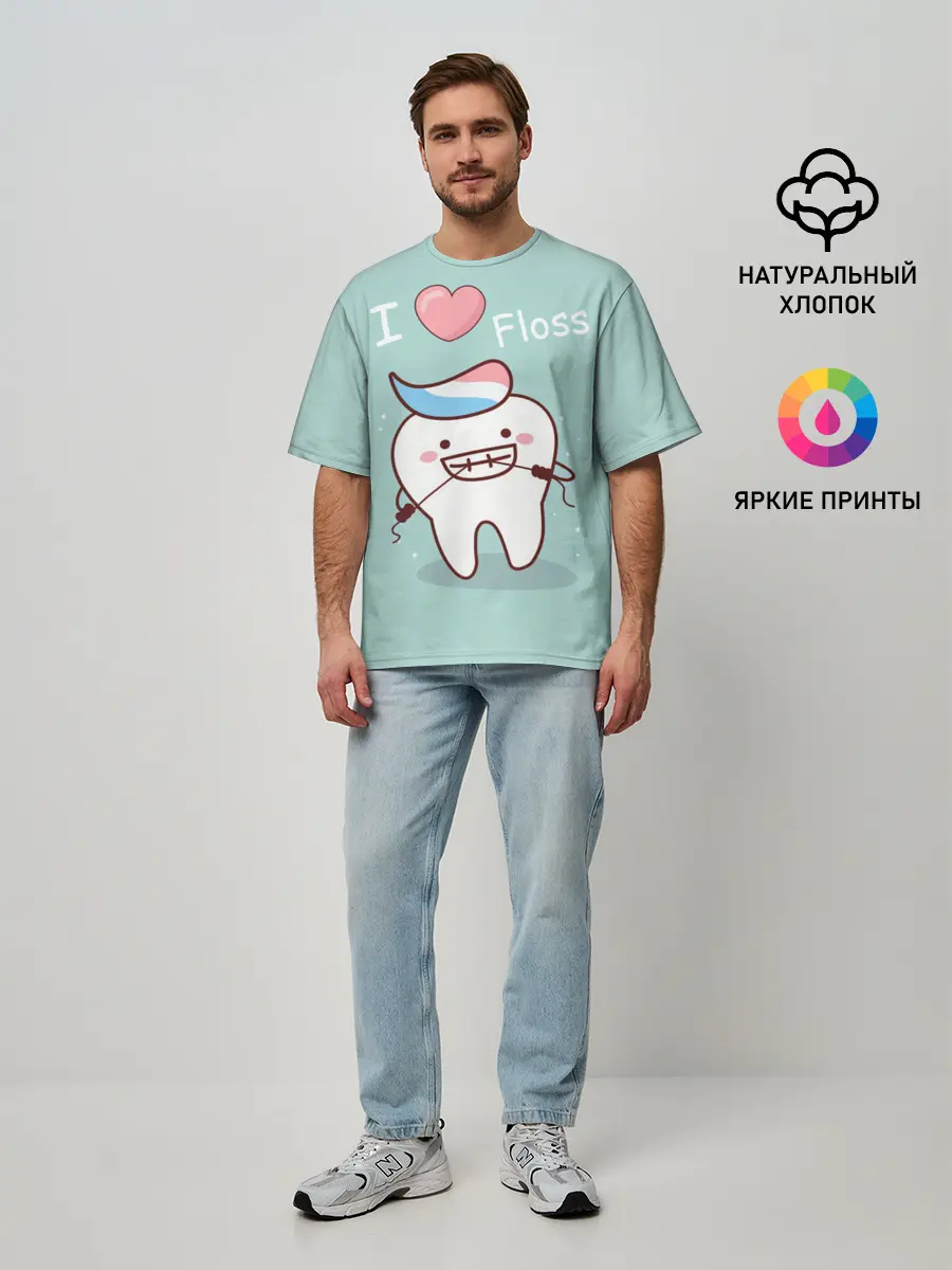 Мужская футболка оверсайз / Tooth