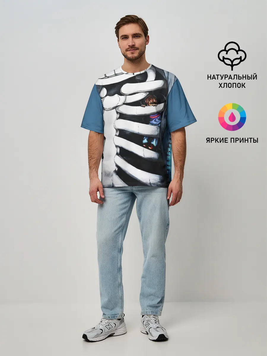 Мужская футболка оверсайз / SANS AND FRISK