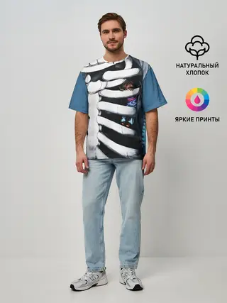 Мужская футболка оверсайз / SANS AND FRISK