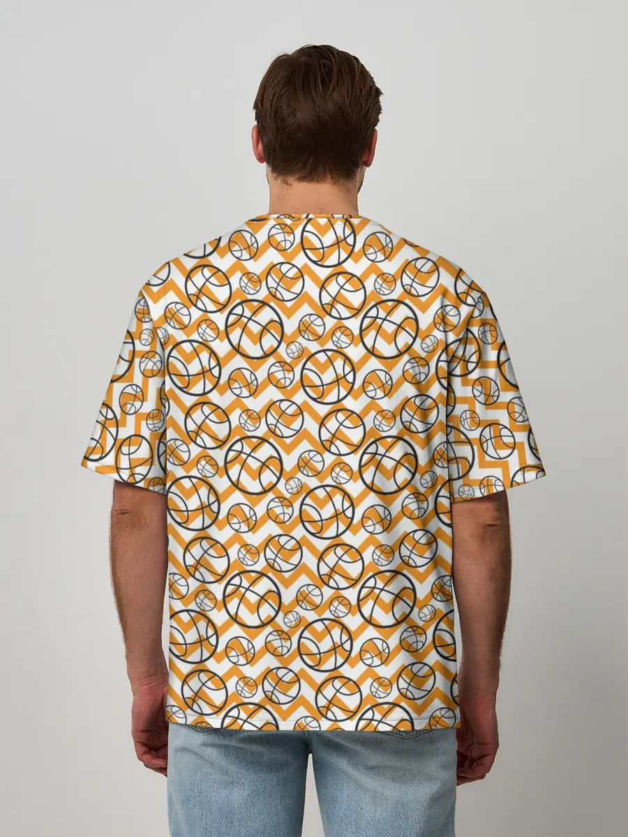 Мужская футболка оверсайз / Баскетбол