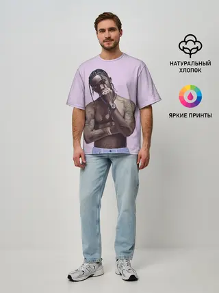 Мужская футболка оверсайз / Задумчивый Трэвис