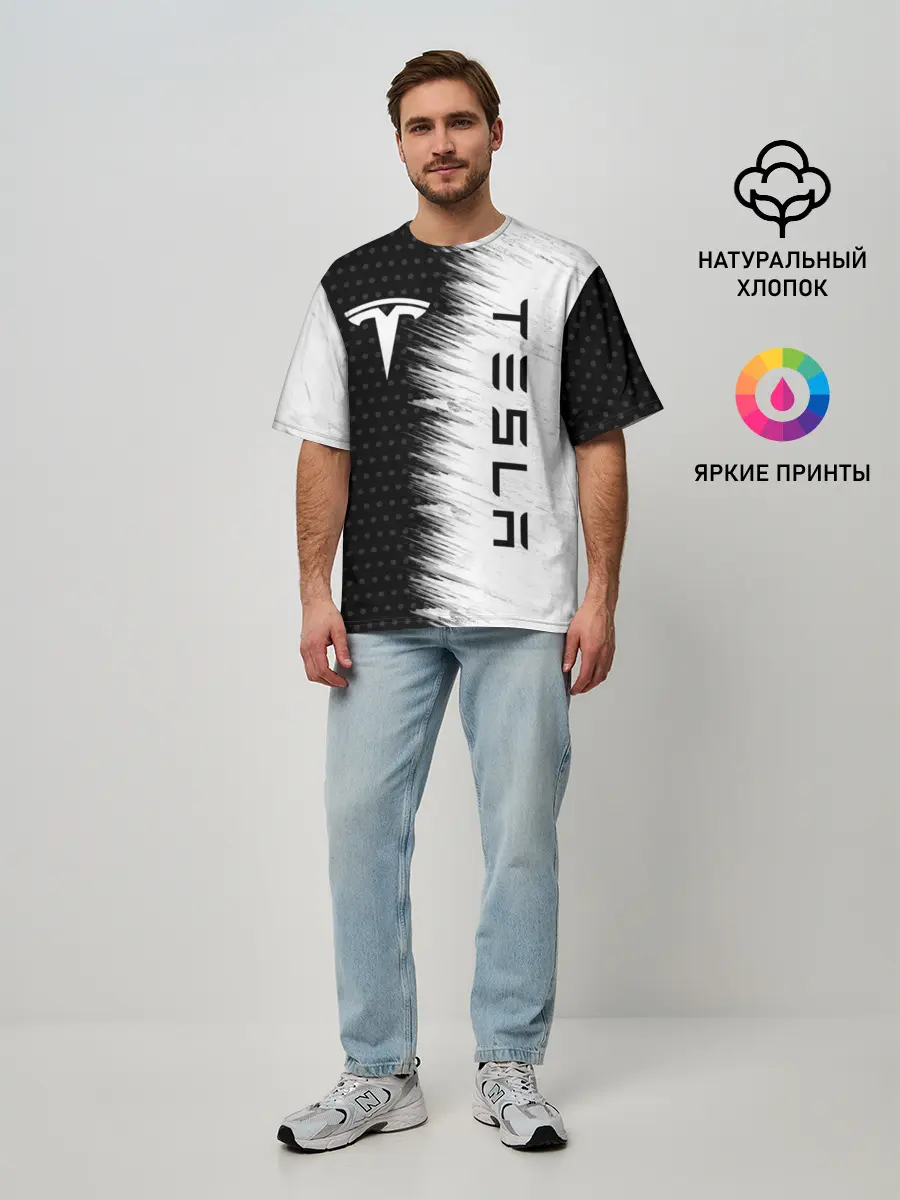Мужская футболка оверсайз / TESLA