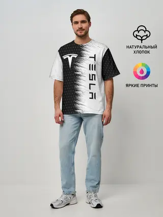 Мужская футболка оверсайз / TESLA