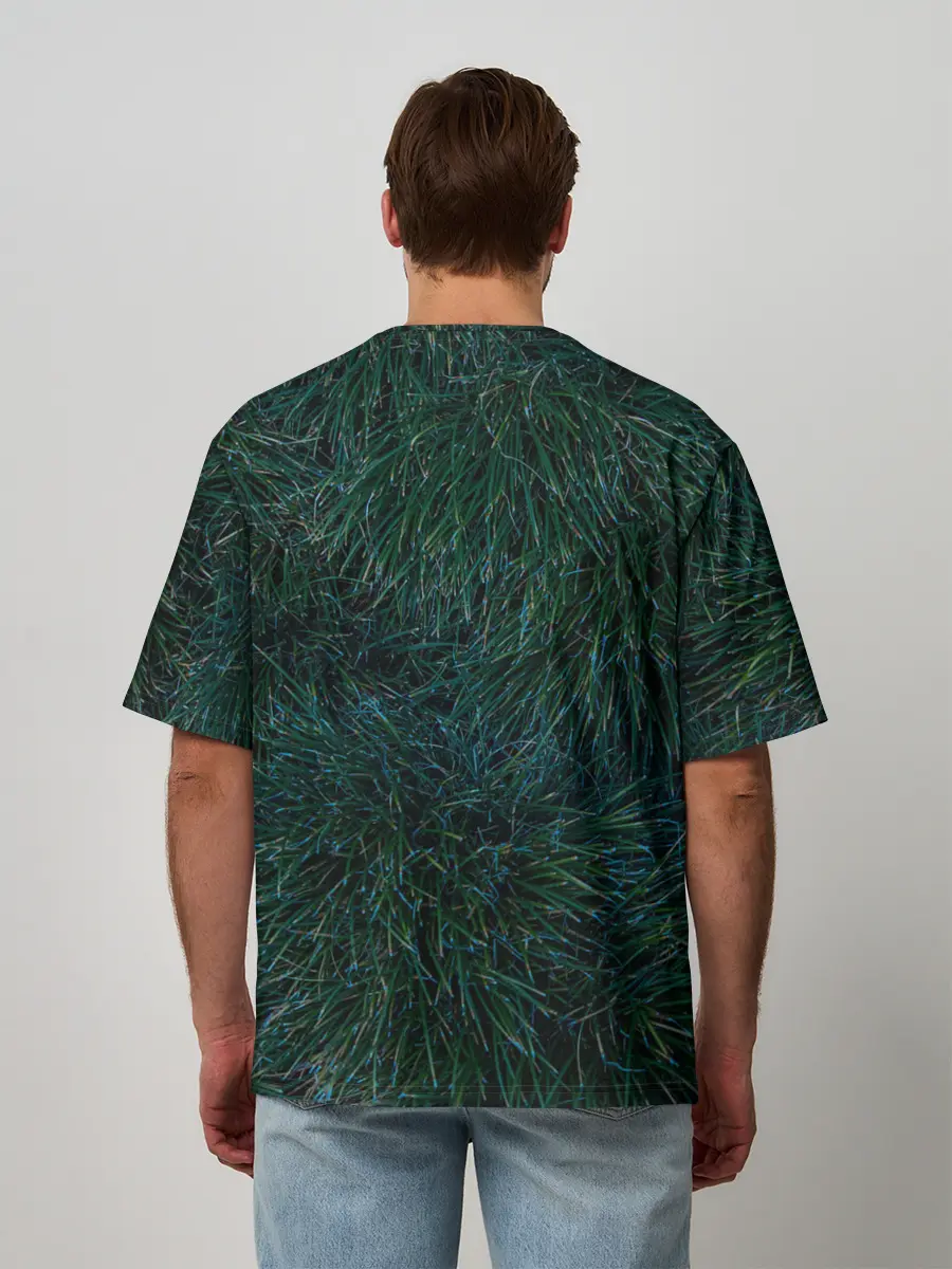 Мужская футболка оверсайз / Хвойная нежность