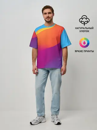 Мужская футболка оверсайз / ТЕКСТУРА ГРАДИЕНТА