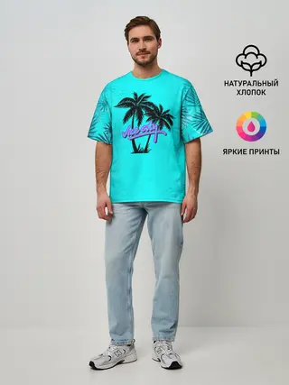 Мужская футболка оверсайз / GTA Vice City гавайка