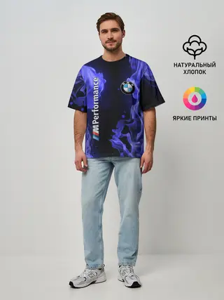 Мужская футболка оверсайз / BMW